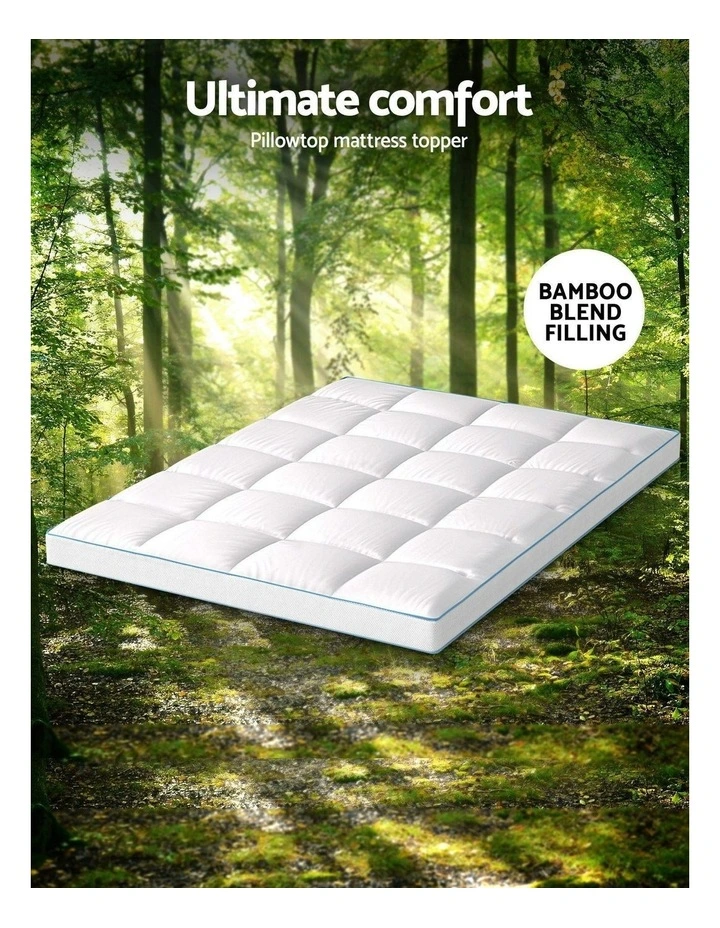 Pillowtop Mattress Topper 10cm in White image 2