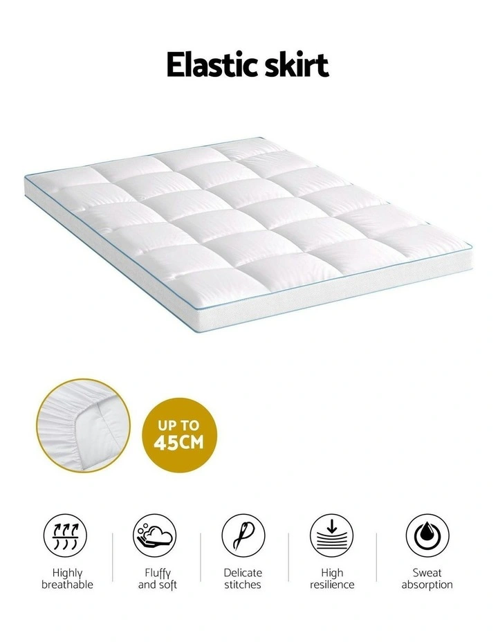 Pillowtop Mattress Topper 10cm in White image 3