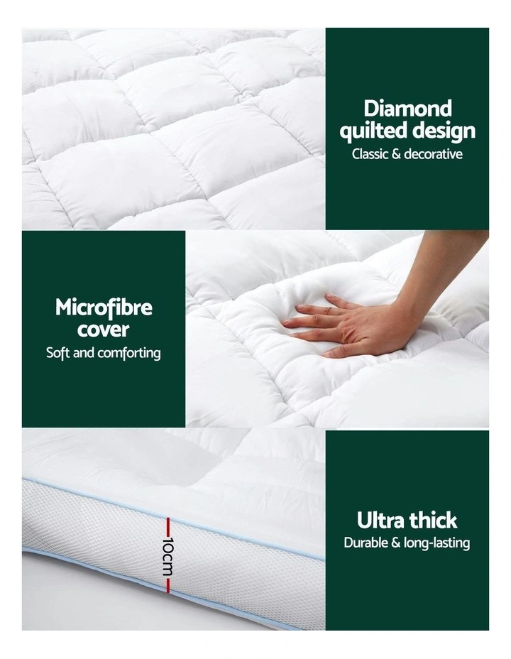 Pillowtop Mattress Topper 10cm in White image 4