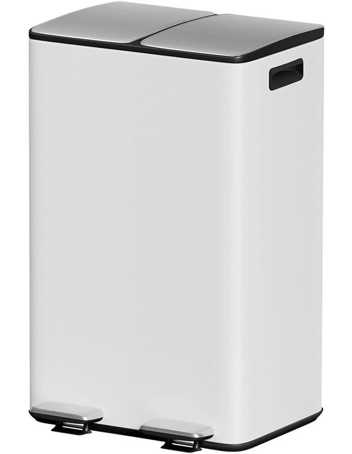 Pedal Bins Rubbish Bin Dual Compartment Waste Recycle Dustbins 60L image 1