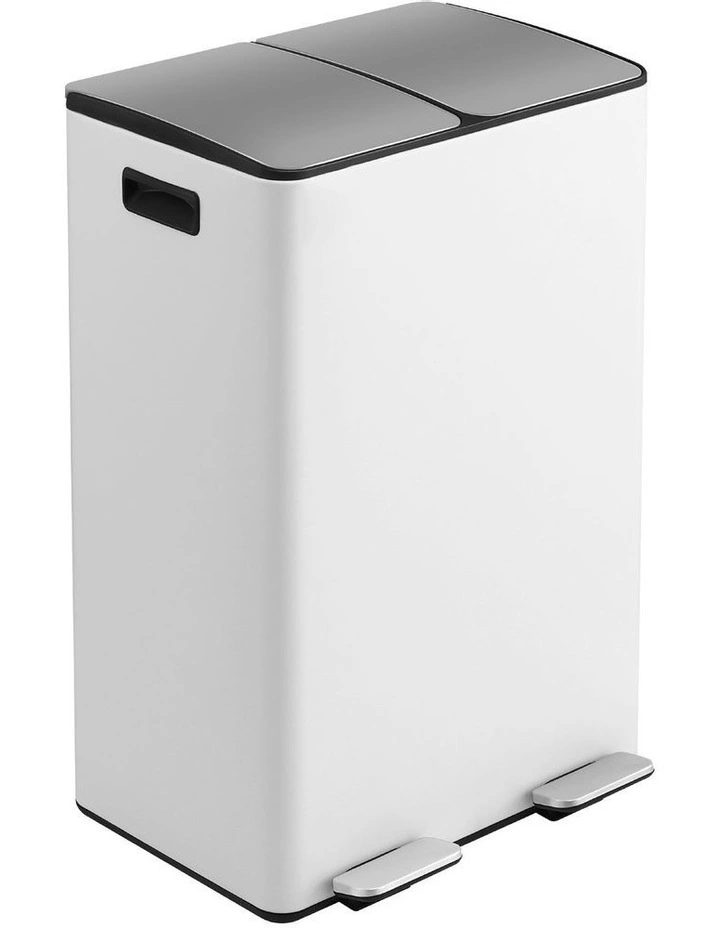 Pedal Bins Rubbish Bin Dual Compartment Waste Recycle Dustbins 60L image 2