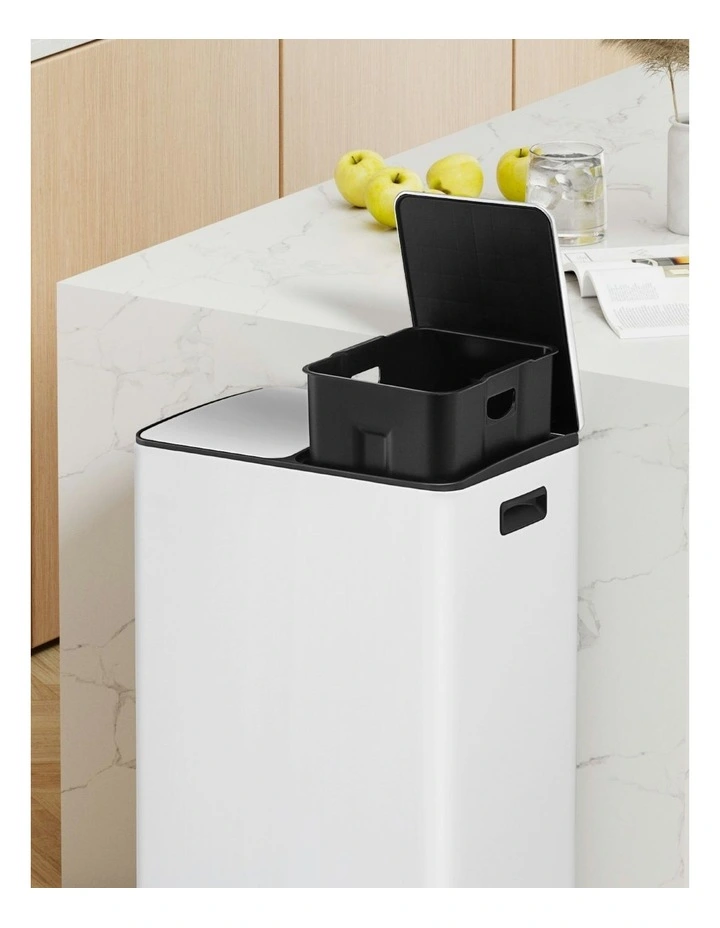 Pedal Bins Rubbish Bin Dual Compartment Waste Recycle Dustbins 60L image 5