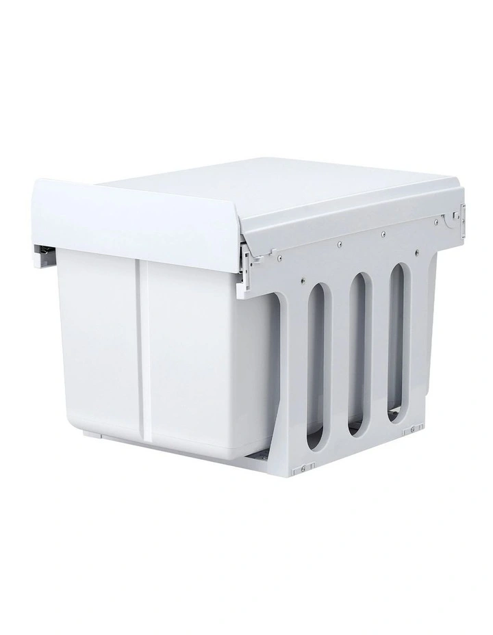 Cefito Pull Out Bin Kitchen Triple Slide Garbage Rubbish Bins Basket White 31L image 2