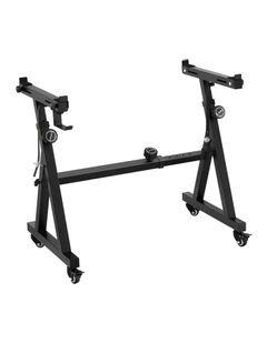 Heavy Duty Adjustable Piano Stand with Lockable Wheels Z-Stand in Black