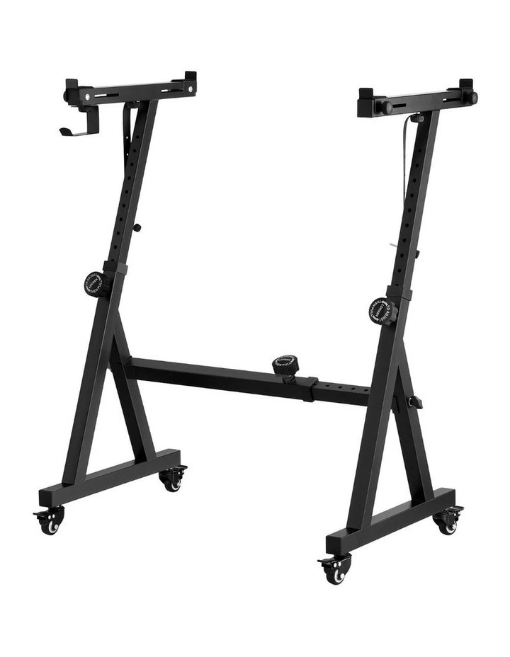 Heavy Duty Adjustable Piano Stand with Lockable Wheels Z-Stand in Black image 2