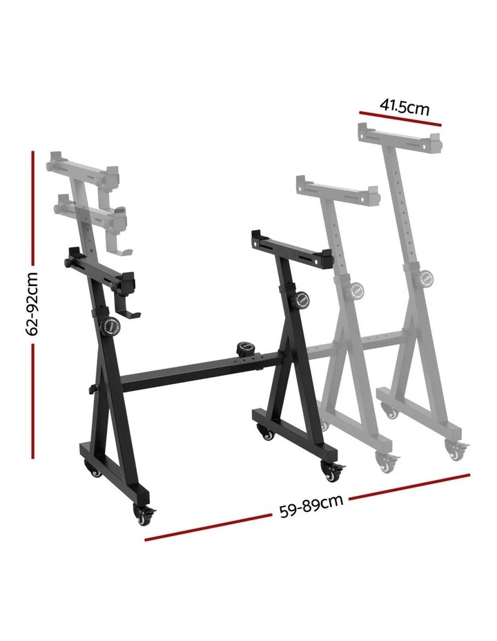 Heavy Duty Adjustable Piano Stand with Lockable Wheels Z-Stand in Black image 4