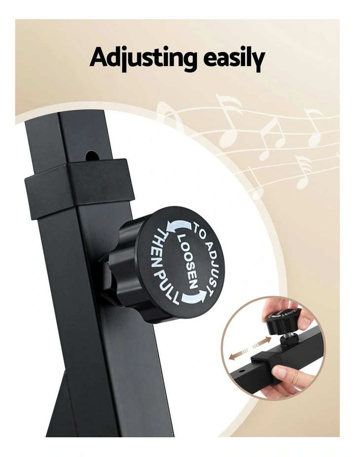 Heavy Duty Adjustable Piano Stand with Lockable Wheels Z-Stand in Black image 7