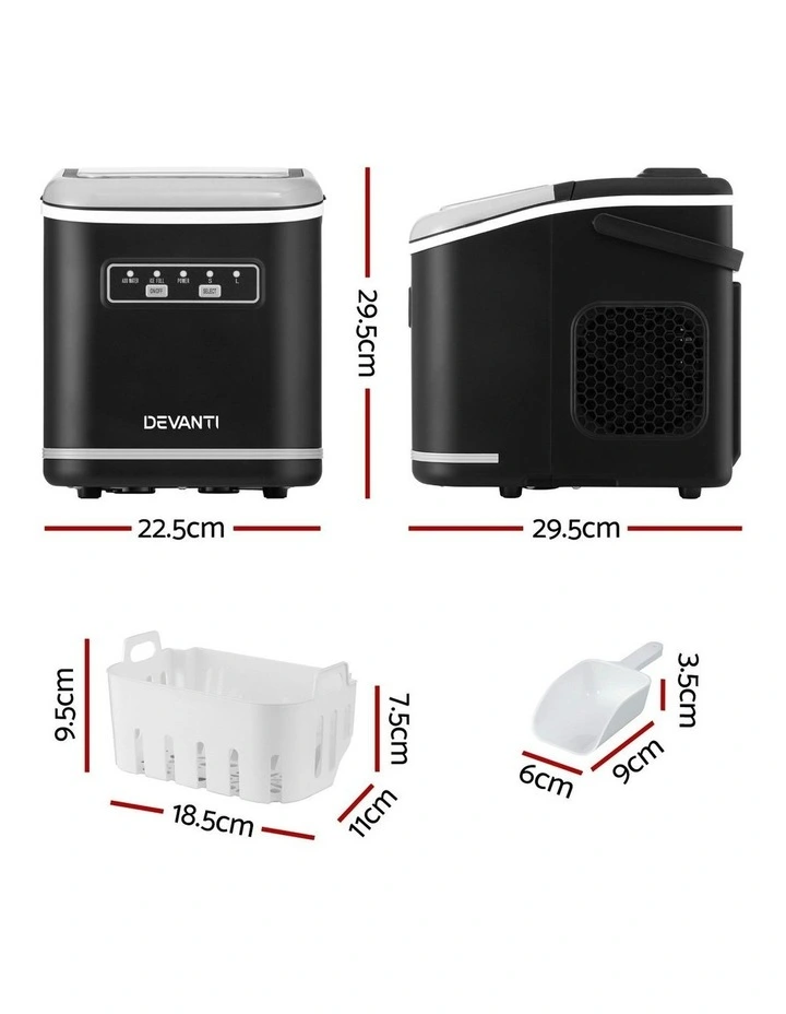 Portable Ice Maker Machine with Self Cleaning 12kg 1.3L in Black image 4