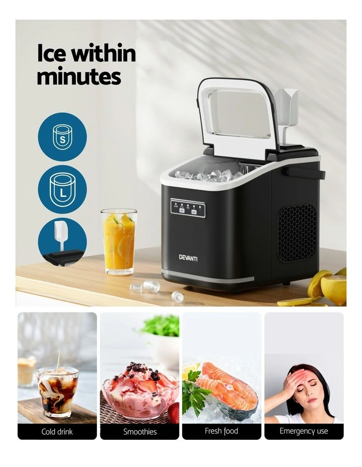 Portable Ice Maker Machine with Self Cleaning 12kg 1.3L in Black image 5