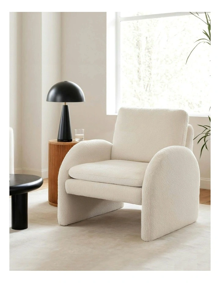 Accent Lounge Tub Sofa Armchair in White image 3
