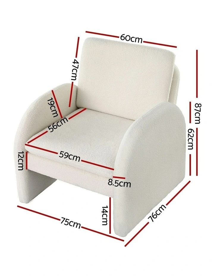 Accent Lounge Tub Sofa Armchair in White image 4