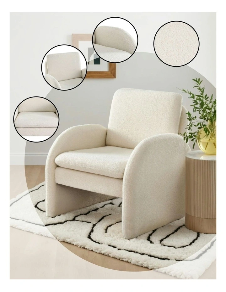 Accent Lounge Tub Sofa Armchair in White image 6