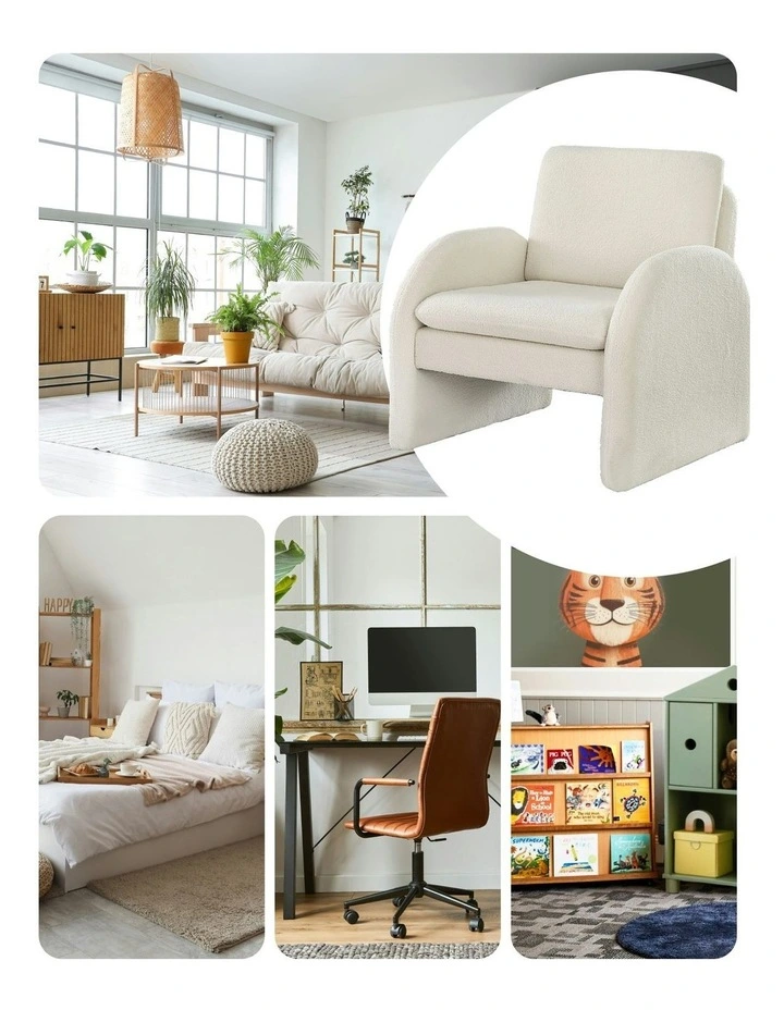 Accent Lounge Tub Sofa Armchair in White image 7