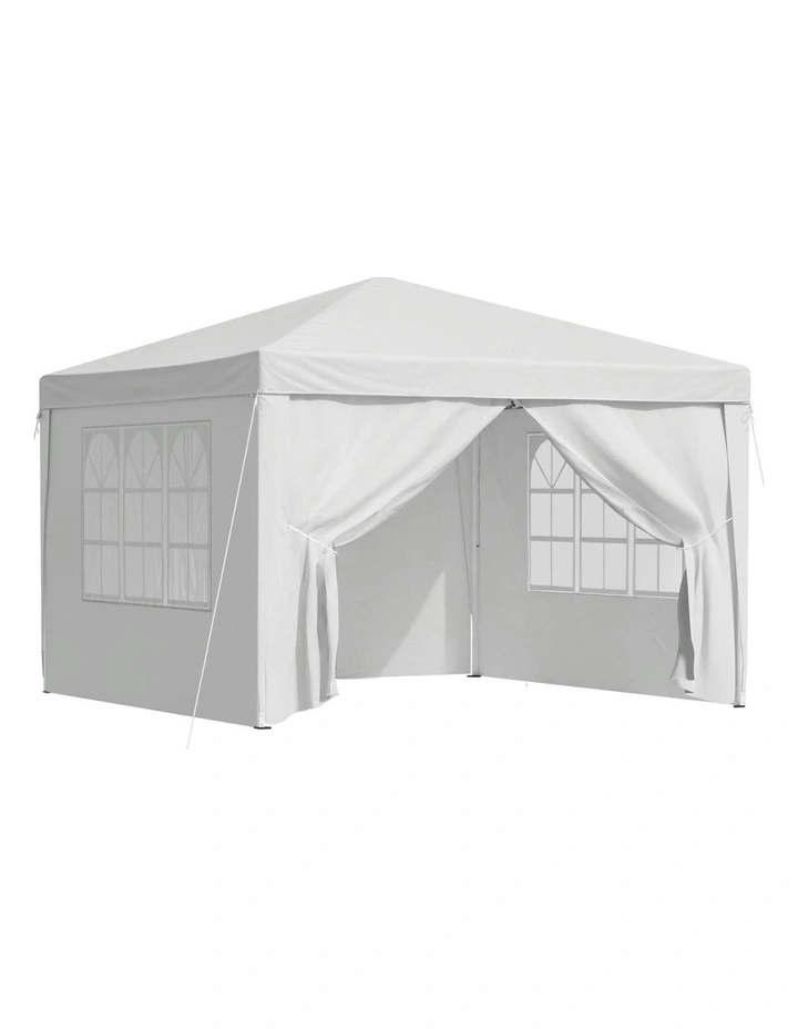 Gazebo 3x3 Pop Up Marquee Folding Tent in White image 1