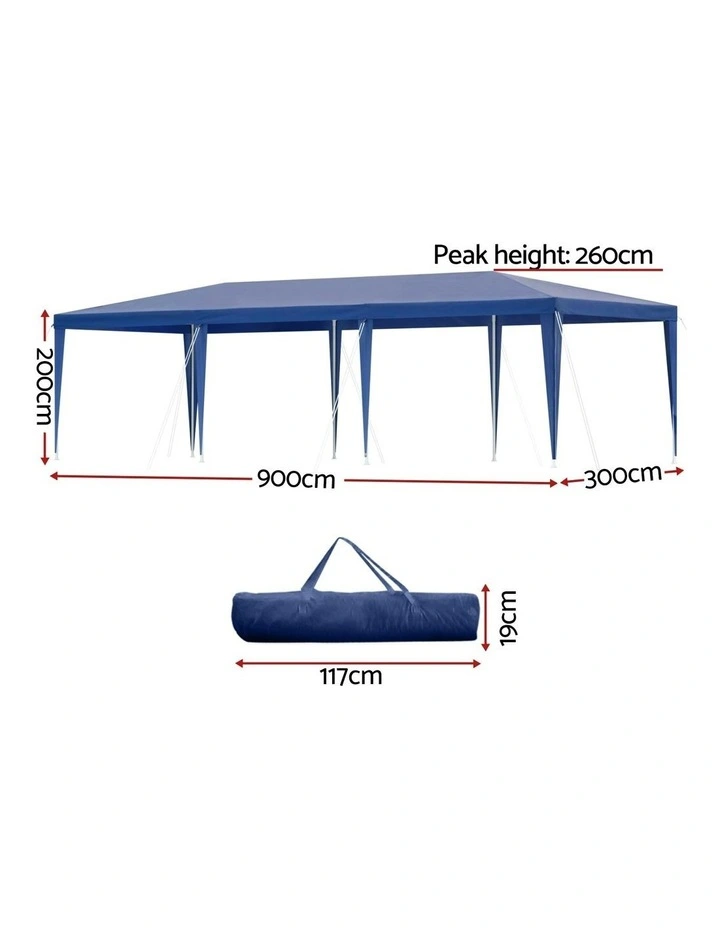 Gazebo Wedding Party Marquee Tent 3x9m in Blue image 4