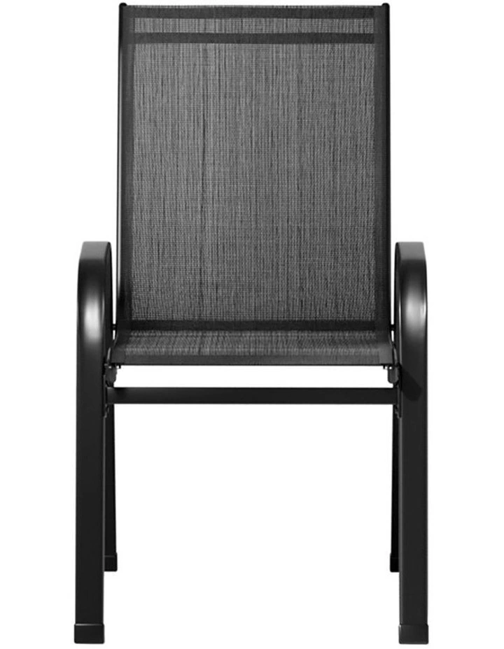 Outdoor Stackable Lounge Dining Chairs 6Piece in Black image 2