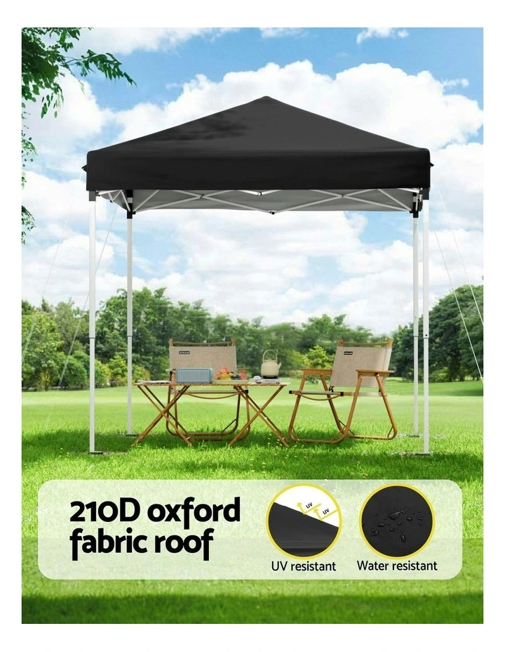 Gazebo Outdoor Patio Garden Marquee Shade 2x2m in Black image 5