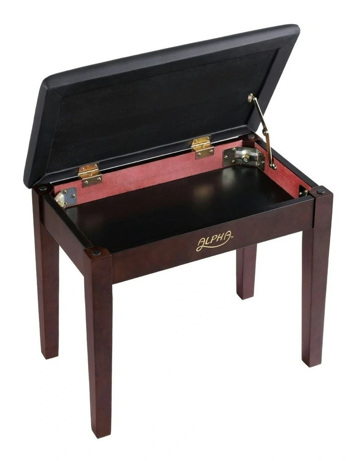 Piano Bench Stool with Storage Wooden PU Leather image 2