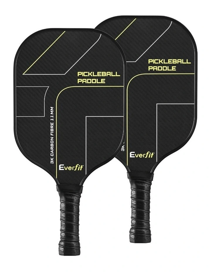 Pickleball Paddles Set Pickle Balls Rackets with Cover Bag Training 2 Pieces in Black image 1
