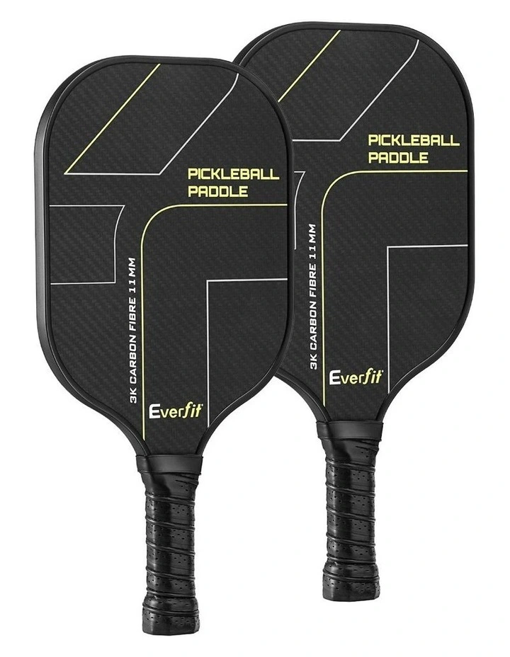 Pickleball Paddles Set Pickle Balls Rackets with Cover Bag Training 2 Pieces in Black image 2