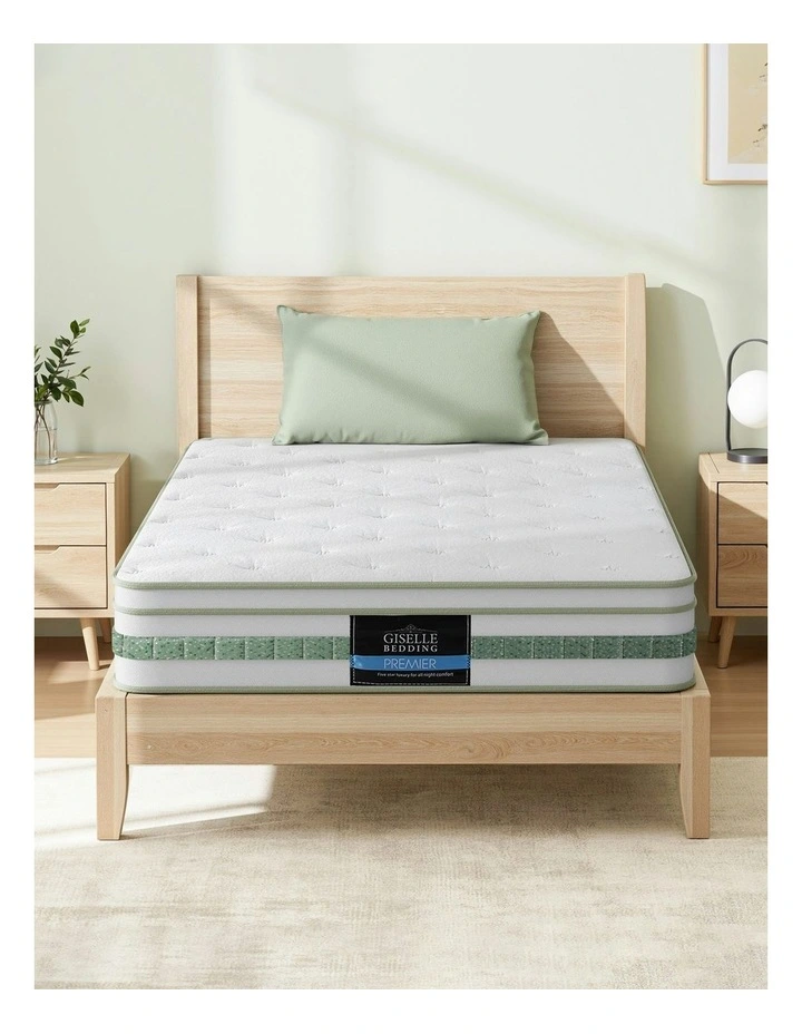 King Single Mattresses 20cm in Green Tea/White image 3