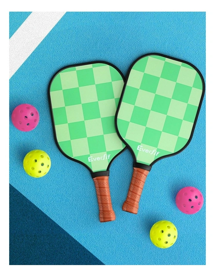 Pickleball Paddle Set Fiberglass with Balls Bag Tournament Kit 2 Pack in Green image 3
