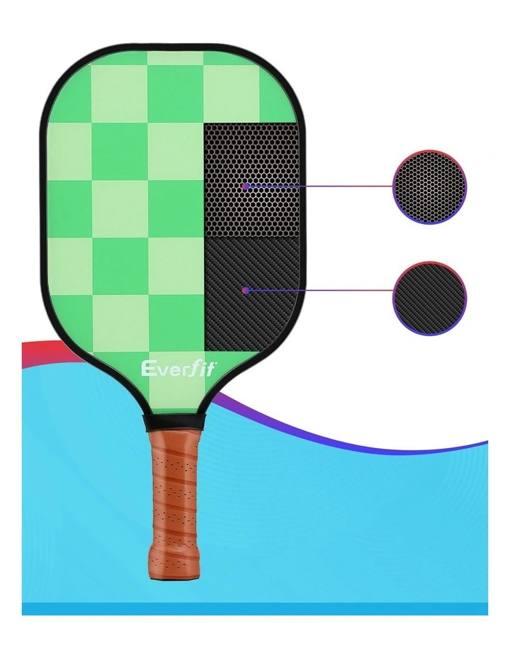 Pickleball Paddle Set Fiberglass with Balls Bag Tournament Kit 2 Pack in Green image 6