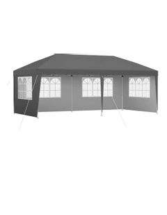 Gazebo 3x6m Pop Up Marquee Camping in Canopy Grey