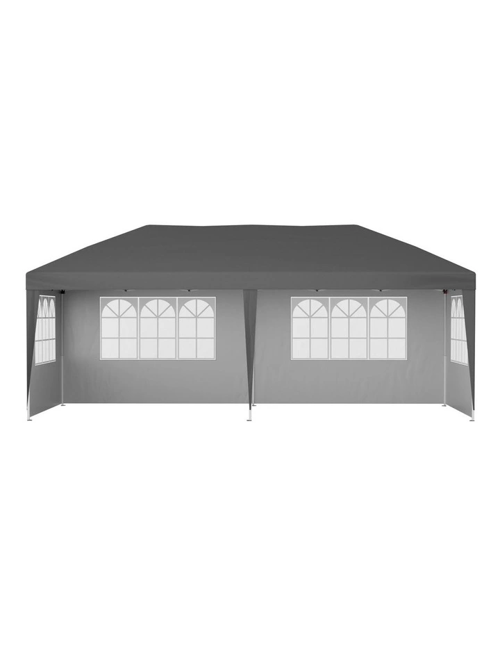Gazebo 3x6m Pop Up Marquee Camping in Canopy Grey image 2