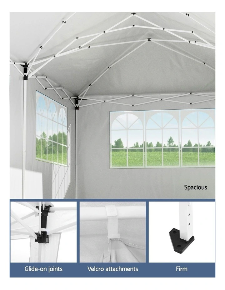 Gazebo 3x6m Pop Up Marquee Camping in Canopy Grey image 7
