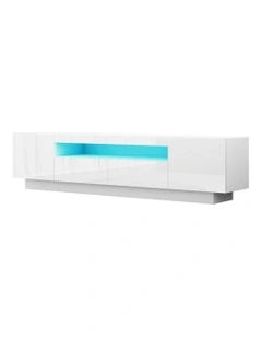 TV Unit Entertainment Unit Storage Drawer RGB LED 180cm in White