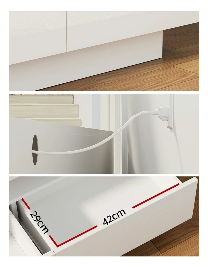 TV Unit Entertainment Unit Storage Drawer RGB LED 180cm in White image 5