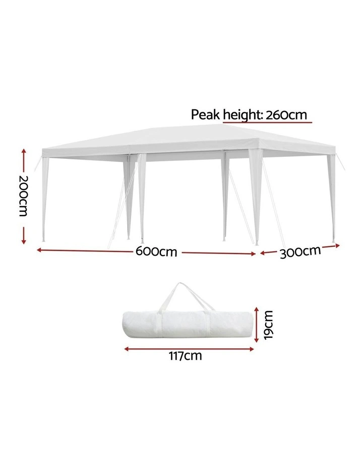 Gazebo Wedding Party Marquee Tent 3x6m in White image 4