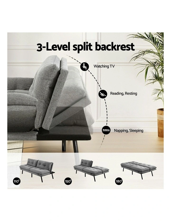 Convertible 3 Seater Sofa Bed in Grey image 5