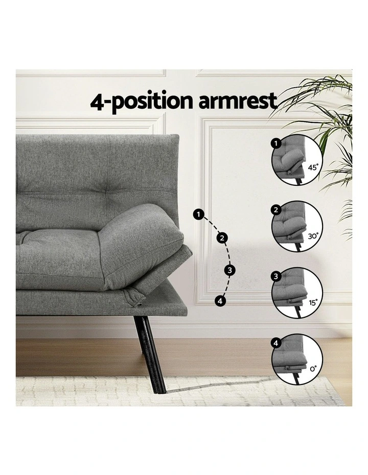 Convertible 3 Seater Sofa Bed in Grey image 6