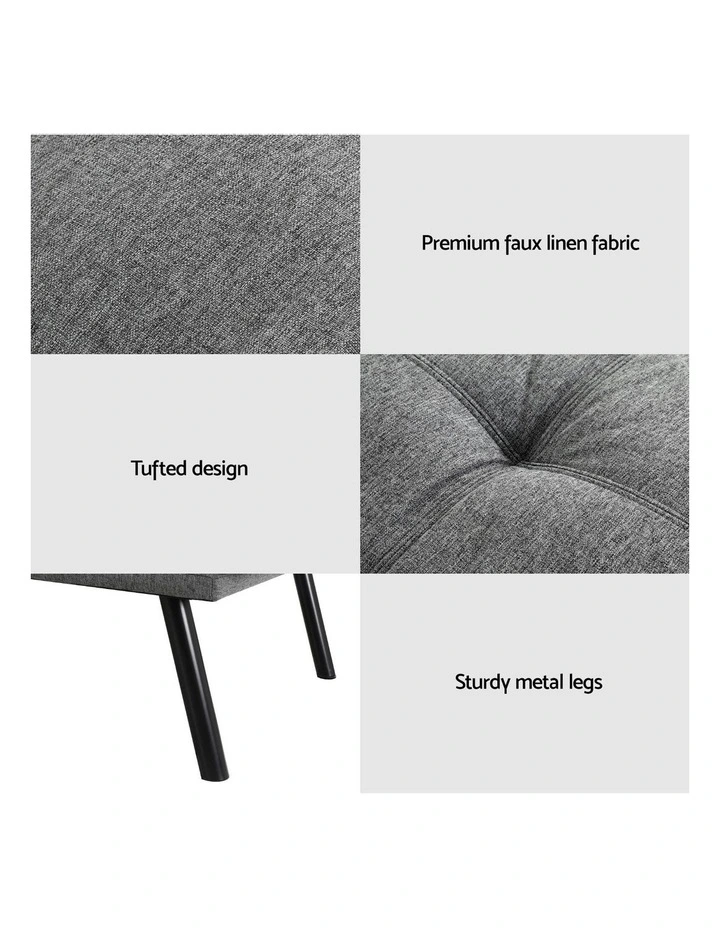 Convertible 3 Seater Sofa Bed in Grey image 7