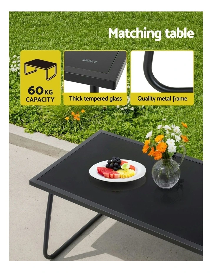 Outdoor Sofa Set 4 Pieces in Black image 5