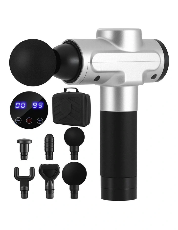 30 Speed 6 Heads Vibration Muscle Chargeable Gun Massager image 1