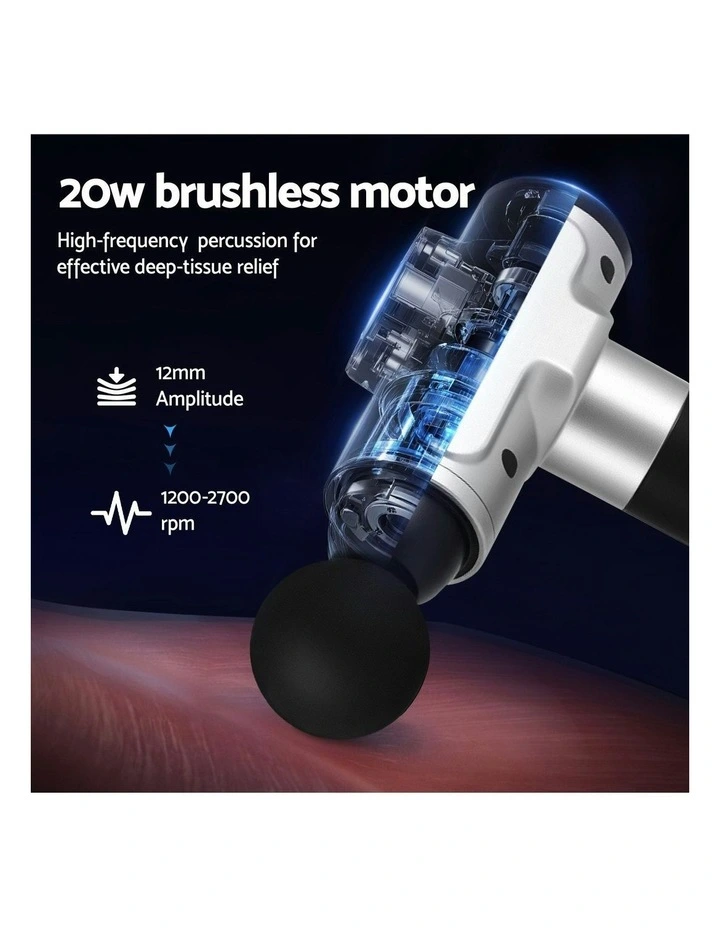 30 Speed 6 Heads Vibration Muscle Chargeable Gun Massager image 7