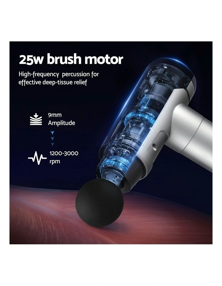 30 Speed 6 Heads Vibration Muscle Chargeable Gun Massager image 5