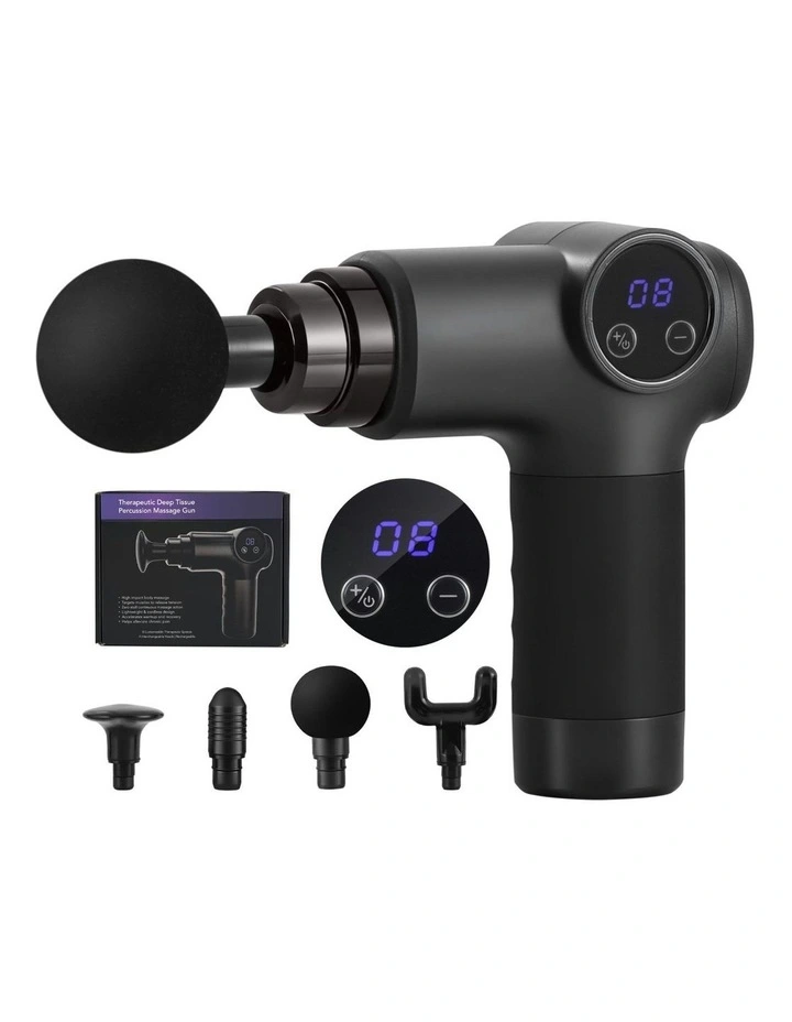 Gun 8 Speed 4 Heads Vibration Muscle Chargeable Massager image 1