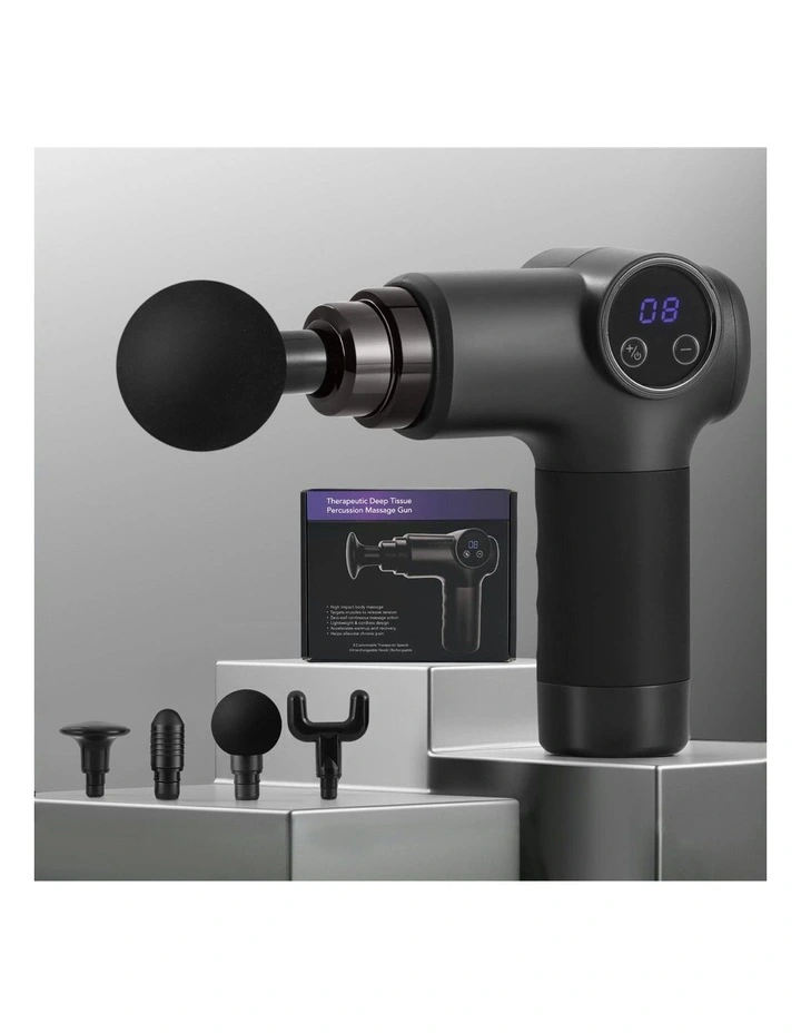 Gun 8 Speed 4 Heads Vibration Muscle Chargeable Massager image 3