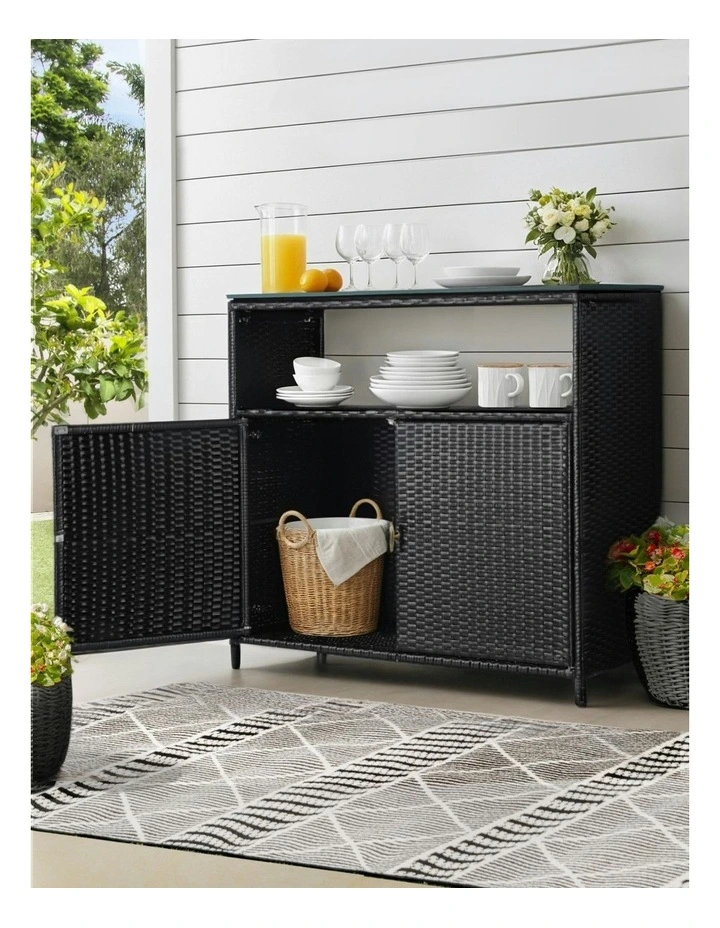 Outdoor Storage Cabinet Box in Black image 3