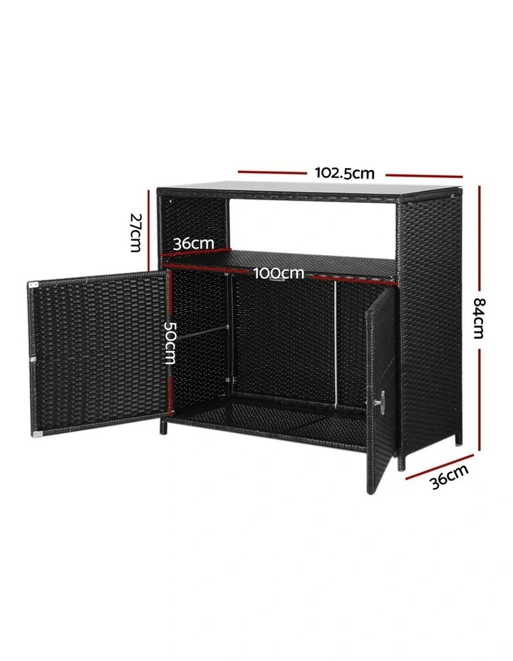 Outdoor Storage Cabinet Box in Black image 4