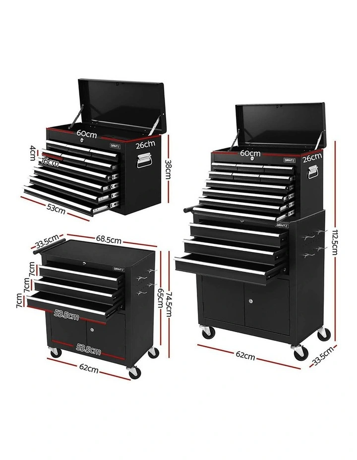 13 Drawer Tool Box in Black image 4