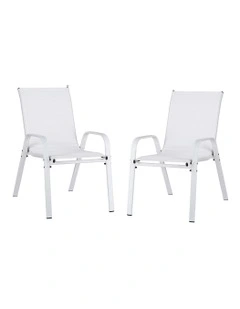 Outdoor Dining Chairs 2 Piece in White