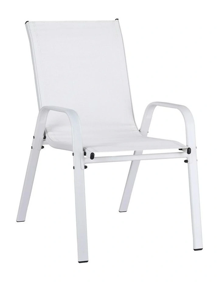 Outdoor Stackable Chair Set 4 Piece in White image 2