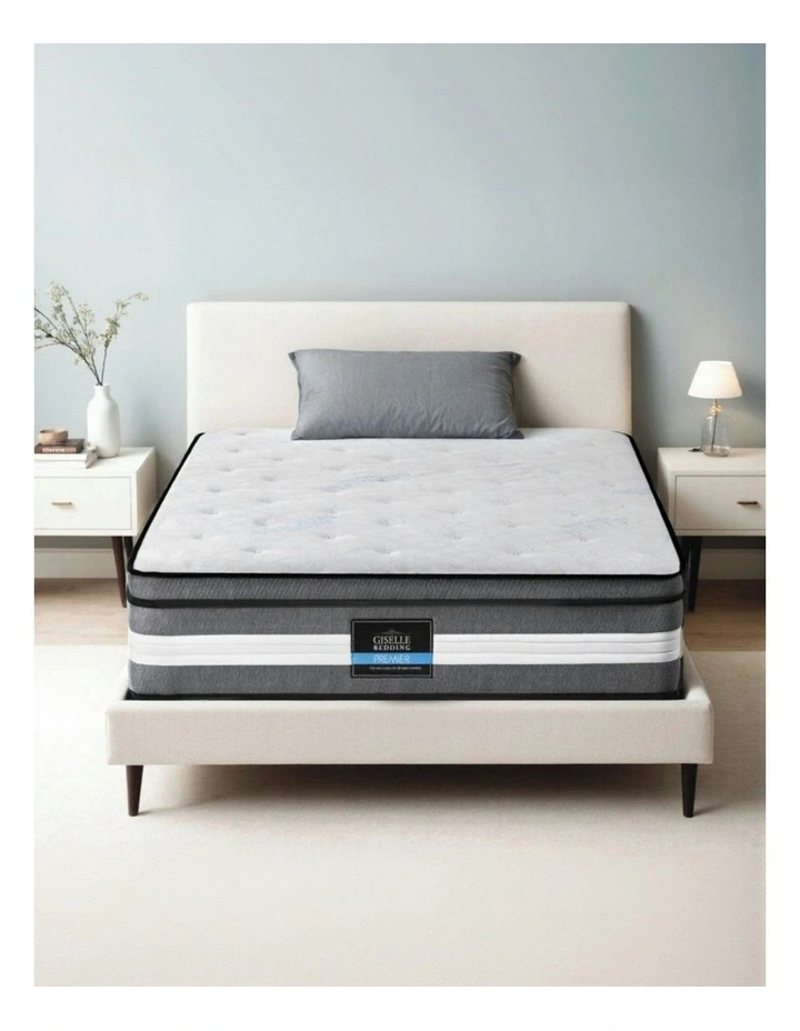 Mattress Gel Foam Pocket Spring Single 30cm in White/Grey image 3