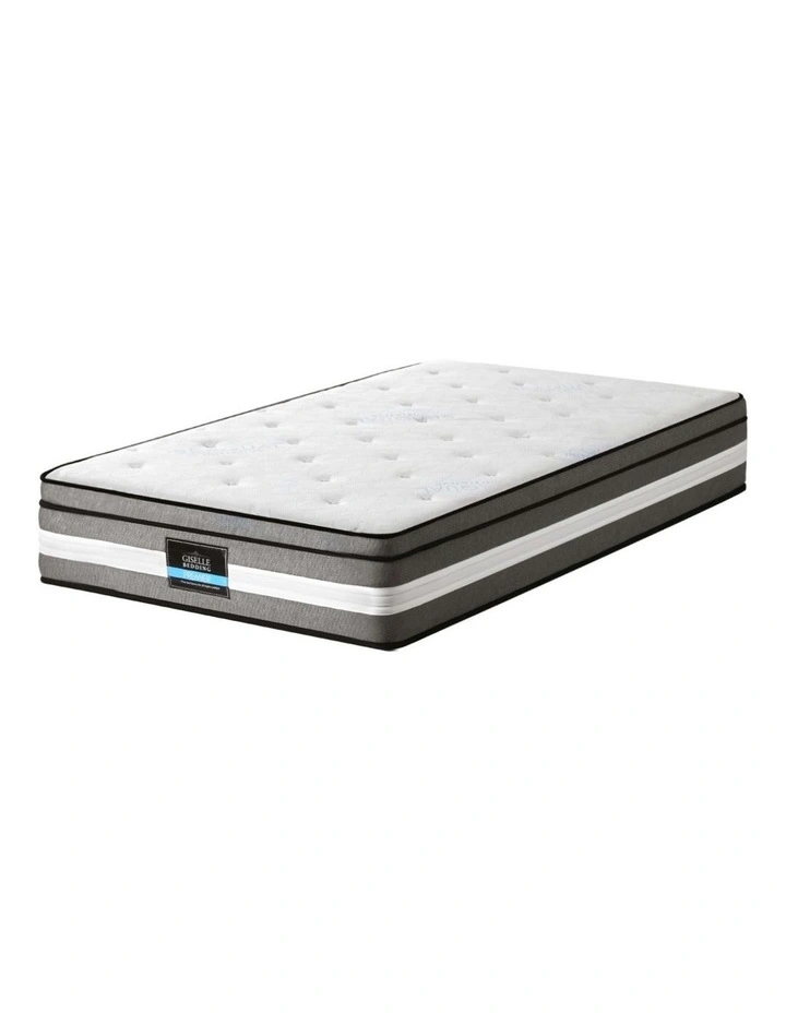 Mattress Gel Foam Pocket Spring King Single 30cm in White/Grey image 2