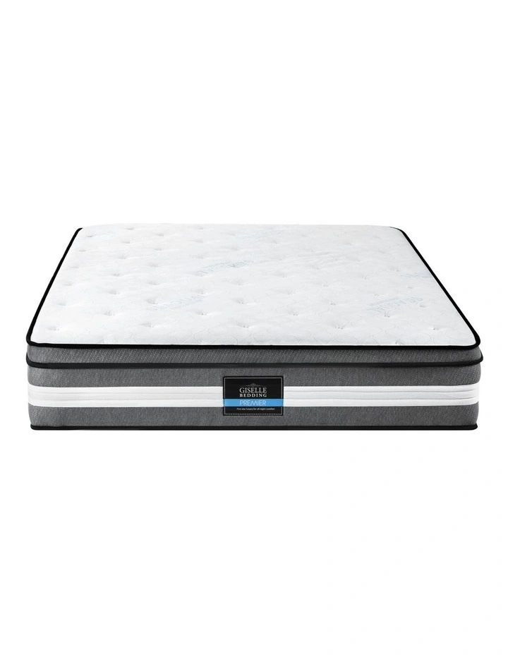 Mattress Gel Foam Pocket Spring King 30cm in White/Grey image 2